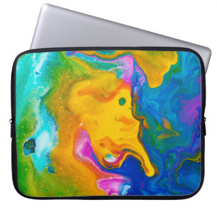 Fluid Art. Abstract colourful background, wallpape Laptop Sleeve