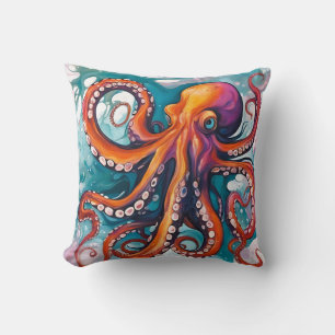 Fluid Art Abstract Octopus Cushion