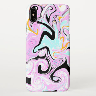 Fluid Art Cotton Candy Pink, Teal, Black and Gold iPhone XS Max Case