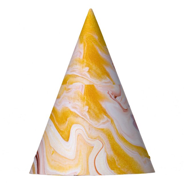 Fluid art: iridescent abstract texture. party hat (Front)