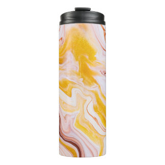 Fluid art: iridescent abstract texture. thermal tumbler