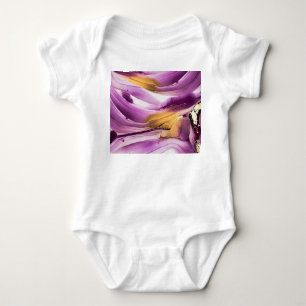 Fluid art, lilac gold marbled texture. baby bodysuit