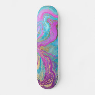 Fluid Art Paint  Skateboard