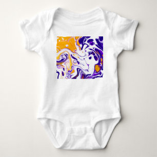 Fluid art texture: swirling paints. baby bodysuit