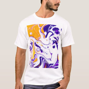 Fluid art texture: swirling paints. T-Shirt