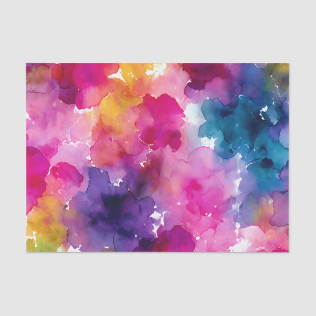 Fluid Color Transition: Chromatic Spill Ink Blot Tissue Paper (Front)