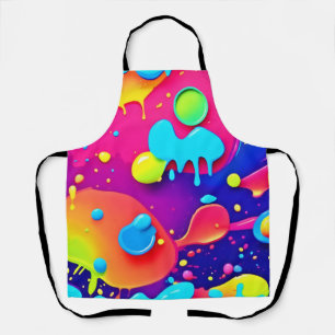 Fluid Colour Chaos: Dynamic Digital Artwork Apron