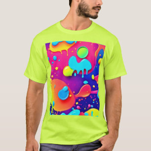 Fluid Colour Chaos: Dynamic Digital Artwork T-Shirt