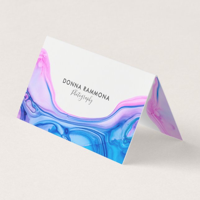 Fluid colour geode ink business card (Front)