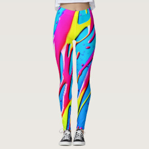 Fluid Colours: A Dripping Abstract Masterpiece Leggings
