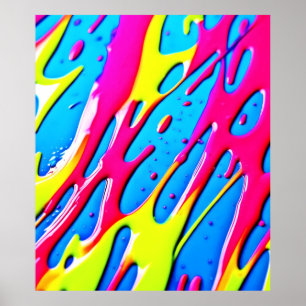 Fluid Colours: A Dripping Abstract Masterpiece Poster