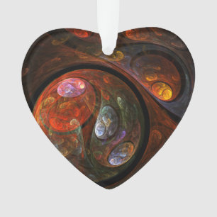 Fluid Connection Abstract Art Acrylic Heart Ornament