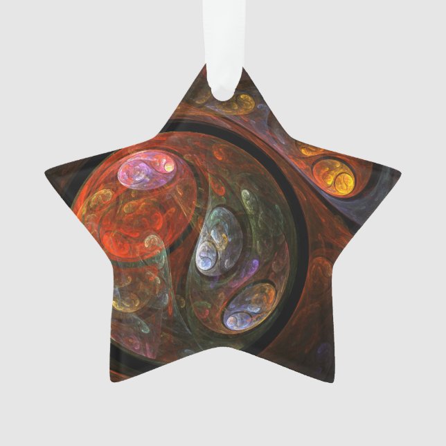 Fluid Connection Abstract Art Acrylic Star Ornament (Front)