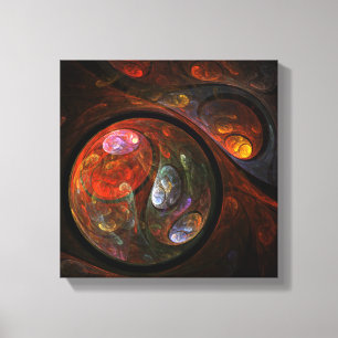 Fluid Connection Abstract Art Black and White Canvas Print