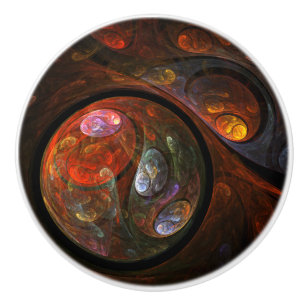 Fluid Connection Abstract Art Ceramic Knob