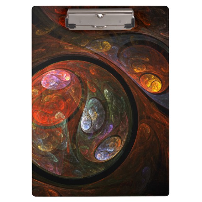 Fluid Connection Abstract Art Clipboard (Front)