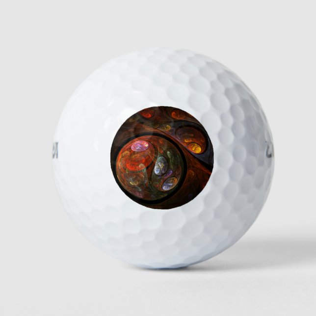 Fluid Connection Abstract Art Golf Balls (Front)