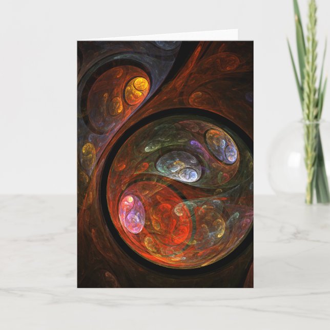 Fluid Connection Abstract Art Greeting Card (Front)