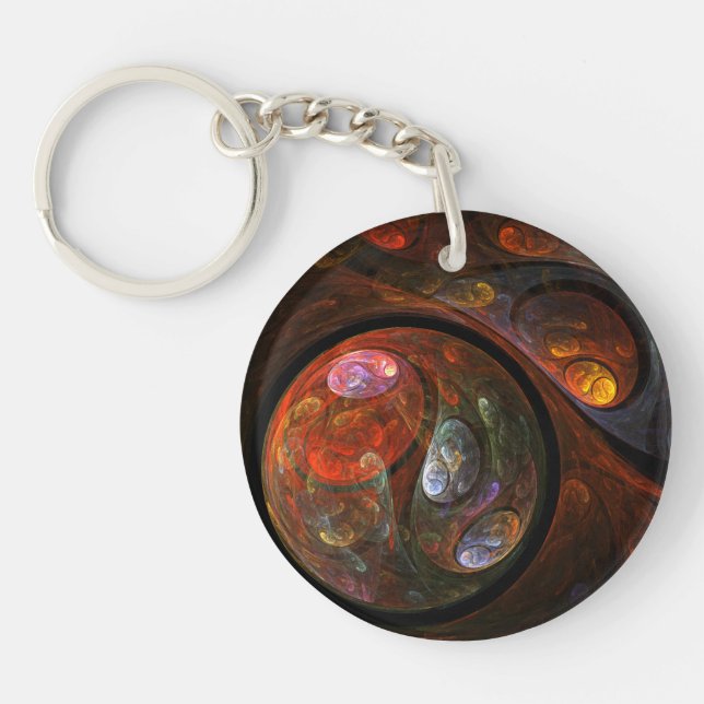 Fluid Connection Abstract Art Key Ring (Front)