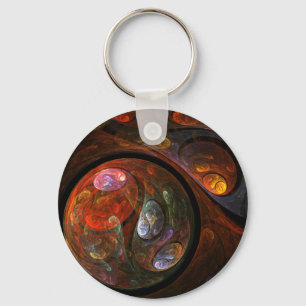 Fluid Connection Abstract Art Keychain