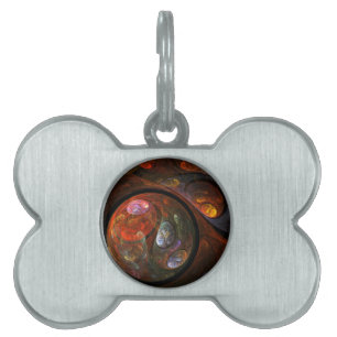 Fluid Connection Abstract Art Pet Name Tag