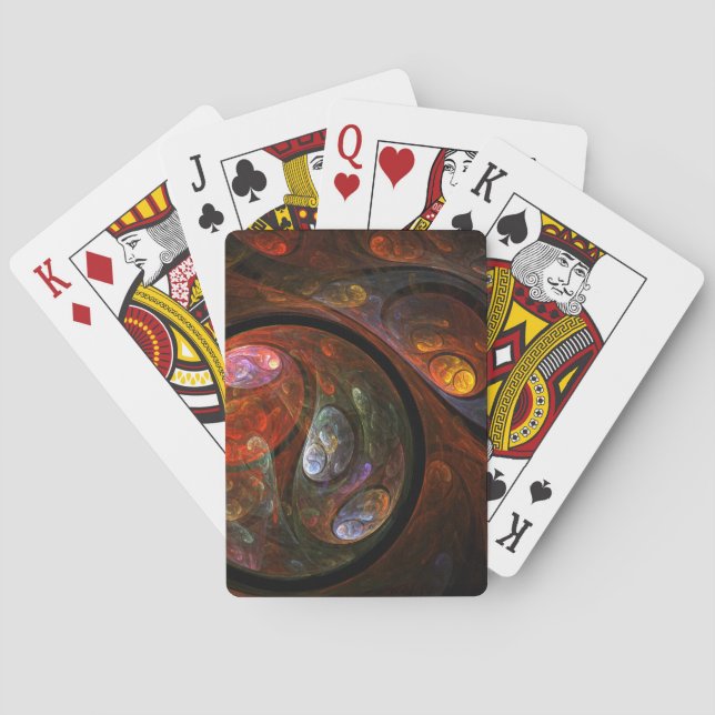 Fluid Connection Abstract Art Playing Cards (Back)