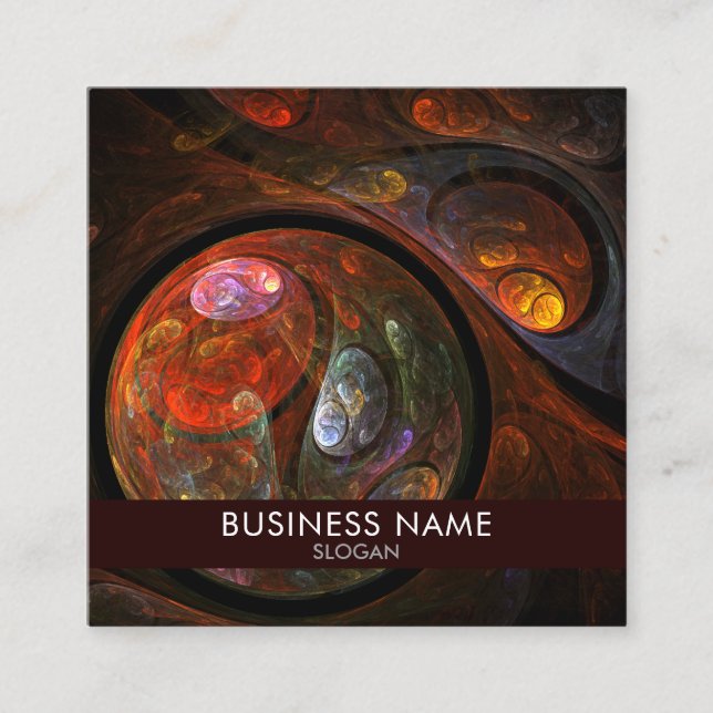Fluid Connection Abstract Art Professional Square Business Card (Front)