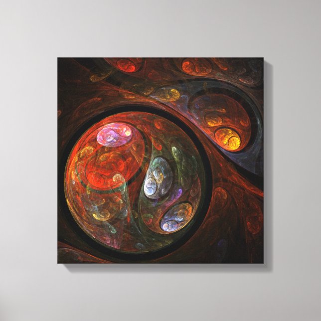 Fluid Connection Abstract Art Quad Canvas Print (Front)