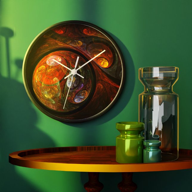 Fluid Connection Abstract Art Round Large Clock (Fluid Connection Abstract Art Round Clock)