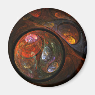 Fluid Connection Abstract Art Round Magnet