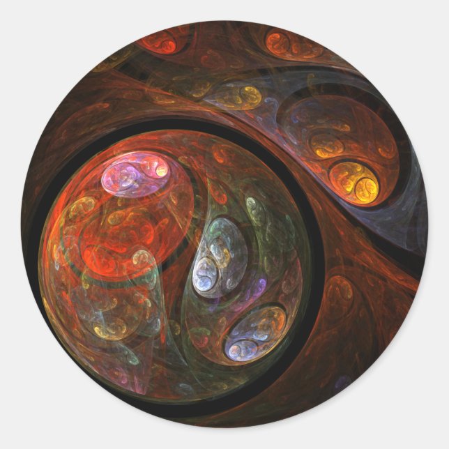 Fluid Connection Abstract Art Round Sticker (Front)