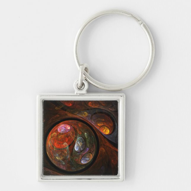 Fluid Connection Abstract Art Small Key Ring (Front)