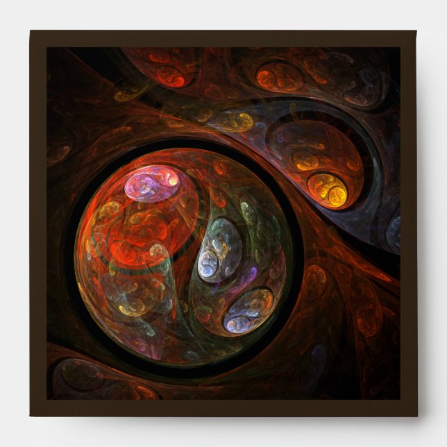 Fluid Connection Abstract Art Square Envelope (Front)