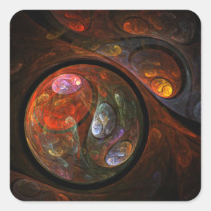 Fluid Connection Abstract Art Square Sticker
