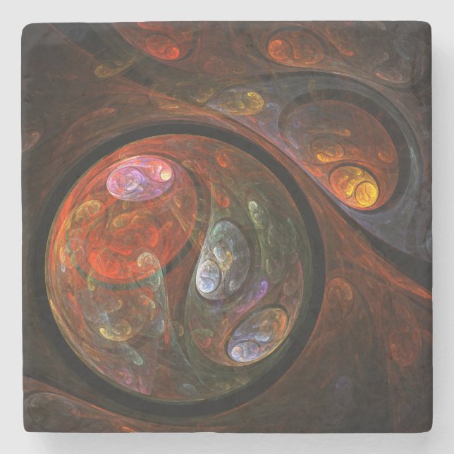 Fluid Connection Abstract Art Stone Coaster (Front)
