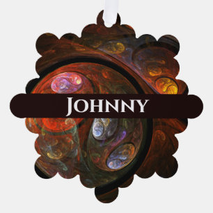 Fluid Connection Abstract Art Tree Decoration Card