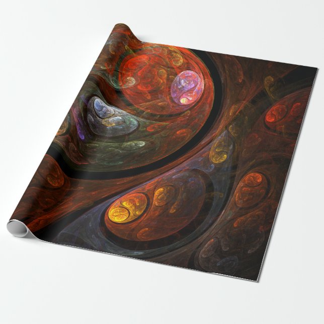 Fluid Connection Abstract Art Wrapping Paper (Unrolled)