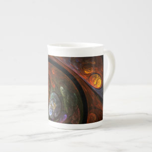 Fluid Connection Modern Cosmic Abstract Art Bone China Mug
