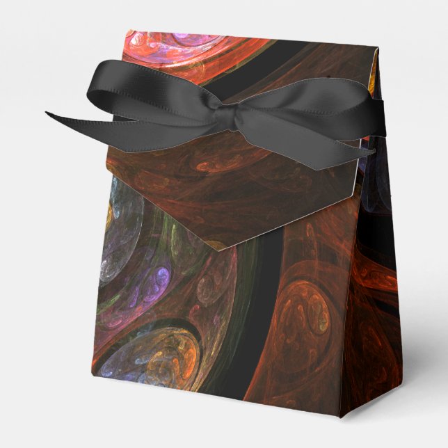 Fluid Connection Modern Cosmic Abstract Art Favour Box (Front Side)