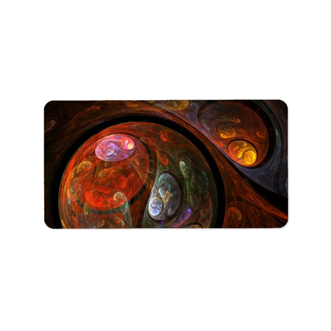 Fluid Connection Modern Cosmic Abstract Art Label (Front)