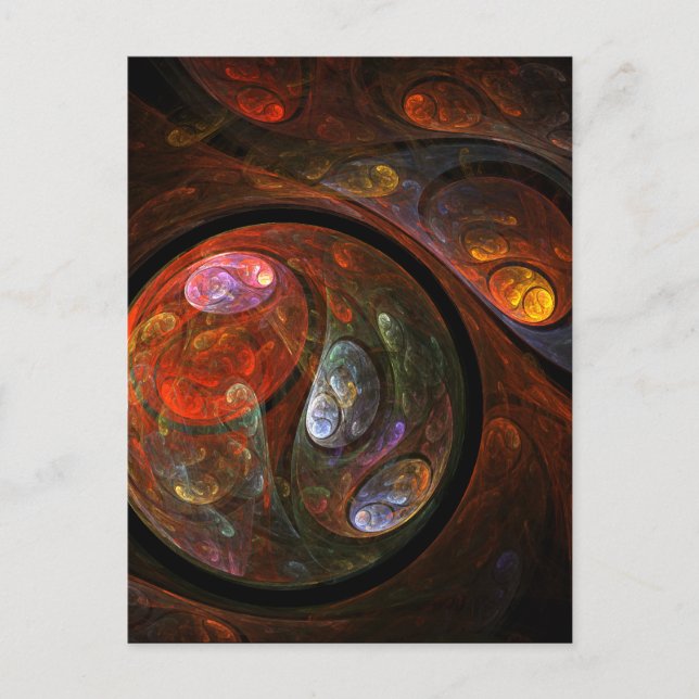 Fluid Connection Modern Cosmic Abstract Art Postcard (Front)
