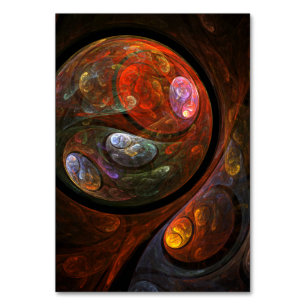 Fluid Connection Modern Cosmic Abstract Art Table Number