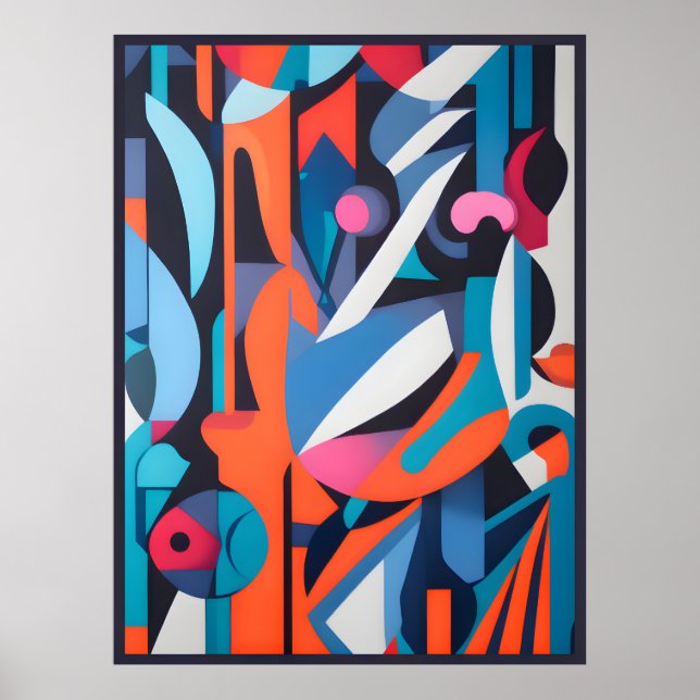 Fluid Forms: A beautiful mix of Colour and Shape Poster (Front)