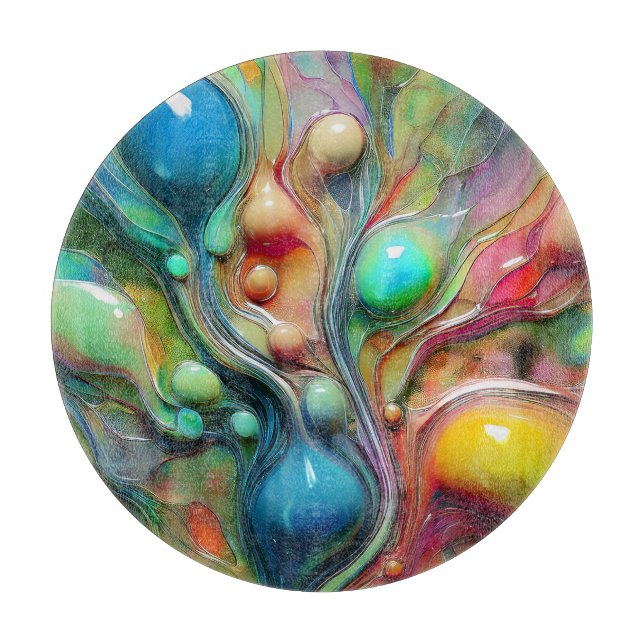  Fluid, Glossy, Bubbles Cutting Board (Front)