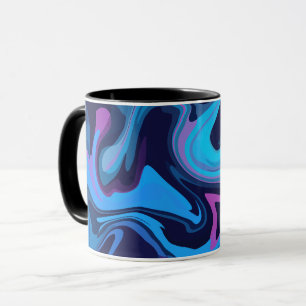Fluid Gradient Waves in Blue and Purple Mug