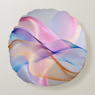 Fluid Harmony in Motion Round Cushion