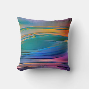"Fluid Horizons" Contemporary Abstract Art Cushion