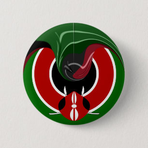 Fluid Kenya Flag Hakuna Matata 6 Cm Round Badge