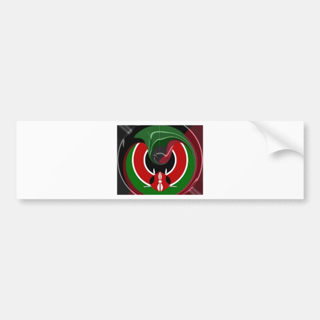 Fluid Kenya Flag Hakuna Matata Bumper Sticker (Front)