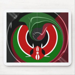 Fluid Kenyan Flag: A Modern Design Mouse Mat